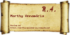 Marthy Annamária névjegykártya